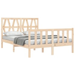 Cadre de lit sans matelas bois de pin massif 