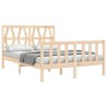 Cadre de lit sans matelas bois de pin massif 