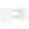 Bureau Blanc brillant 140x50x75 cm Bois d'ingénierie 