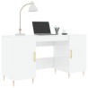 Bureau Blanc brillant 140x50x75 cm Bois d'ingénierie 