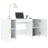 Bureau Blanc brillant 140x50x75 cm Bois d'ingénierie 