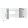 Bureau Blanc brillant 140x50x75 cm Bois d'ingénierie 