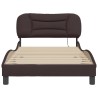 Cadre de lit avec LED sans matelas marron foncé 100x200cm tissu 