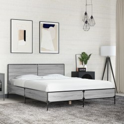 Cadre de lit sans matelas sonoma gris 140x190 cm 