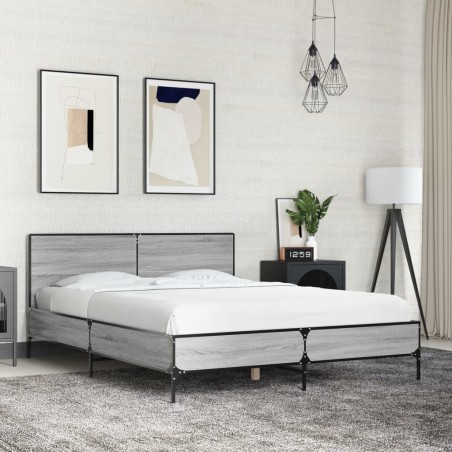 Cadre de lit sans matelas sonoma gris 140x190 cm 