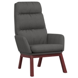 Chaise de relaxation avec tabouret Gris foncé Tissu 
