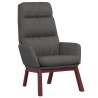 Chaise de relaxation avec tabouret Gris foncé Tissu 