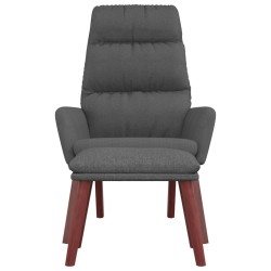 Chaise de relaxation avec tabouret Gris foncé Tissu 