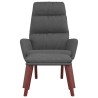 Chaise de relaxation avec tabouret Gris foncé Tissu 