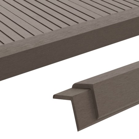 Cornière de terrasse 5 pcs WPC 170 cm Marron foncé 
