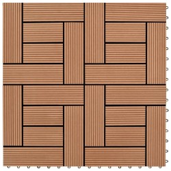 Carreaux de terrasse 30x30 cm 11 pcs Marron WPC 1 m2 