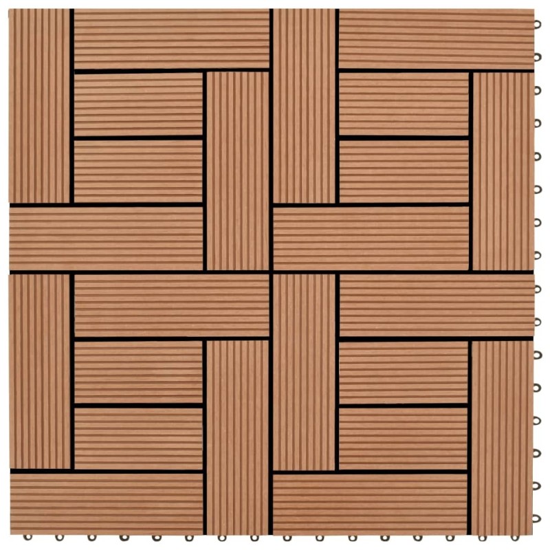 Carreaux de terrasse 30x30 cm 11 pcs Marron WPC 1 m2 Carreaux de terrasse 30x30 cm 11 pcs Marron WPC 1 m2