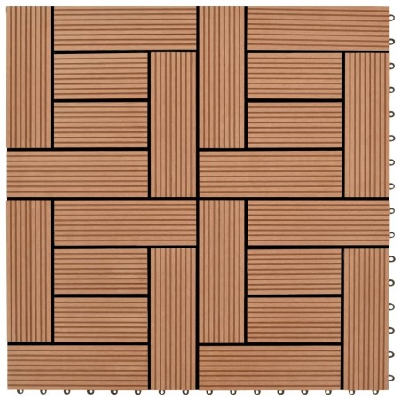 Carreaux de terrasse 30x30 cm 11 pcs Marron WPC 1 m2 