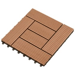 Carreaux de terrasse 30x30 cm 11 pcs Marron WPC 1 m2 