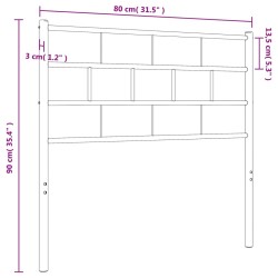 Tête de lit métal blanc 75 cm 