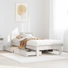 Cadre de lit sans matelas blanc 75x190 cm bois de pin massif 