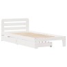 Cadre de lit sans matelas blanc 75x190 cm bois de pin massif 
