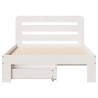 Cadre de lit sans matelas blanc 75x190 cm bois de pin massif 