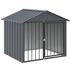 Niche pour chien avec toit noir 117x103x102 cm acier galvanisé 