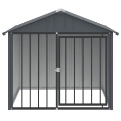 Niche pour chien avec toit noir 117x103x102 cm acier galvanisé 