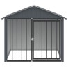 Niche pour chien avec toit noir 117x103x102 cm acier galvanisé 