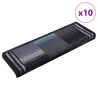 Tapis d'escalier autoadhésifs 10 pcs 65x21x4 cm Noir et gris 
