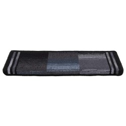 Tapis d'escalier autoadhésifs 10 pcs 65x21x4 cm Noir et gris 