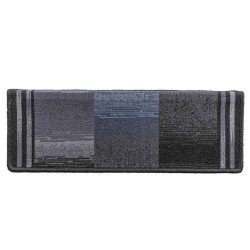 Tapis d'escalier autoadhésifs 10 pcs 65x21x4 cm Noir et gris 