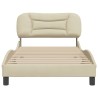 Cadre de lit sans matelas crème 100x200 cm tissu 