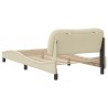 Cadre de lit sans matelas crème 100x200 cm tissu 