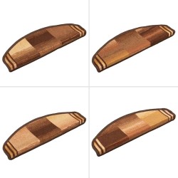Tapis d'escalier autoadhésifs 10 pcs 65x21x4 cm Marron 