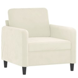 Fauteuil Crème 60 cm Velours 