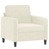 Fauteuil Crème 60 cm Velours 