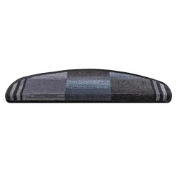 Tapis d'escalier autoadhésifs 10 pcs 65x21x4 cm Noir et gris 