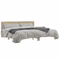 Cadre de lit sans matelas chêne sonoma 200x200 cm 