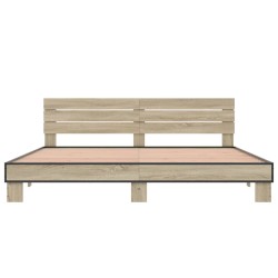 Cadre de lit sans matelas chêne sonoma 200x200 cm 