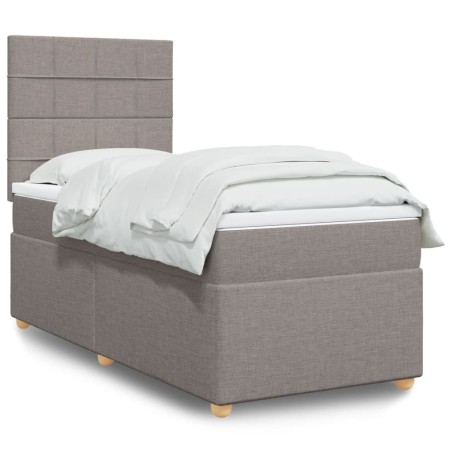Sommier à lattes de lit avec matelas Taupe 80x200 cm Tissu 