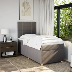 Sommier à lattes de lit avec matelas Taupe 80x200 cm Tissu 