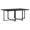 Ensemble à manger de jardin coussins 7 pcs noir résine tressée 