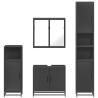 Ensemble de meubles salle de bain 4 pcs noir bois d'ingénierie 