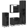 Ensemble de meubles salle de bain 4 pcs noir bois d'ingénierie 