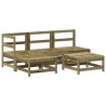 Salon de jardin 5 pcs avec coussins bois de pin imprégné 
