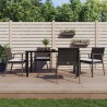 Ensemble à manger de jardin 5 pcs coussins résine tressée acier 
