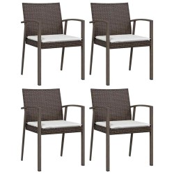 Ensemble à manger de jardin 5 pcs coussins résine tressée acier 