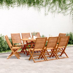 Chaises de jardin pliantes lot de 8 51x66x95 cm bois d'acacia 