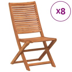 Chaises de jardin pliantes lot de 8 51x66x95 cm bois d'acacia 