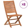 Chaises de jardin pliantes lot de 8 51x66x95 cm bois d'acacia 