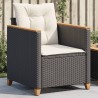 Chaise de jardin avec coussins noir résine tressée 