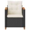 Chaise de jardin avec coussins noir résine tressée 