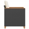 Chaise de jardin avec coussins noir résine tressée 